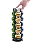 SEVENLINE 20 Vertuo Pods Coffee Pod Holder Compatible For Nespresso Vertuoline Stand Rack Holds Vertuo line Organizer Carousel 360-Degree Rotatable (Black)