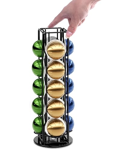 WORBIC Coffee Pod Holder Stand - Sleek Silver Organizer For K-Cups & Capsules