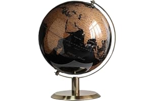 GENERIC 5.5" Small World Globe with Rotating Stainless Steel Stand for Adults - Elegant Adult Home Office Desk Bookcase Decoration & Gifts