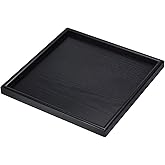 PATIKIL Wood Serving Tray 12 Inch, Square Decorative Platter for Home Decor Kitchen Table Candle Holder, Black