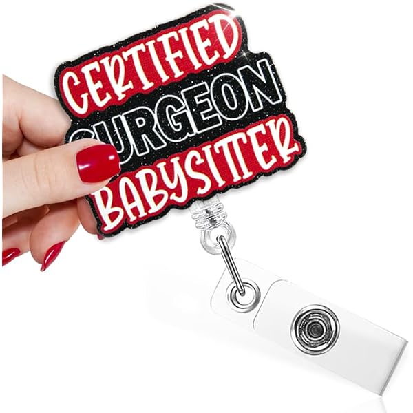 Fun Nurse Badge Reel – Retractable Glitter ID Holder With Alligator Clip, Great Gift For Nurses & Medical Staff