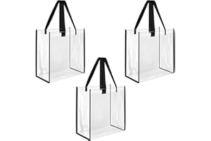 Clear Tote Bag,Stadium Approved Tote Transparent concert bag with Zippers,Handles for Concerts,Sporting Events,Work,School