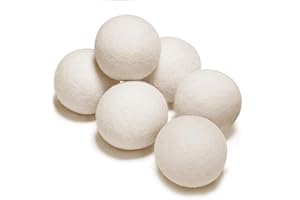 TIDY MONSTER 100% New Zealand Wool Dryer Balls L Size – 6 Pack, Organic & Chemical-Free Fabric Softener, Baby Safe & Hypoallergenic, Reduces Static, Wrinkles & Drying Time, Reusable for 1000+ Loads