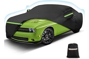 BIGACOVER for Dodge Challenger Car Cover All Weather Compatible with 2008-2020 Challenger SXT,GT,RT,R/T SCAT Pack,R/T SCAT Pack,SRT Hellcat Redeye, for Challenger Car Cover Outdoor Rain Sun UV Protection
