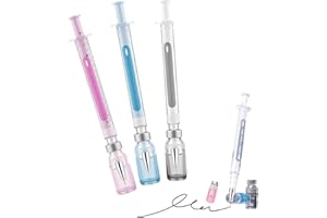 Syringe Shaped Gel Ink Pens, 0.38mm Fine Point Black Ink Novelty Pens, Unique Stationery for School, Work & Party Favors (3 p