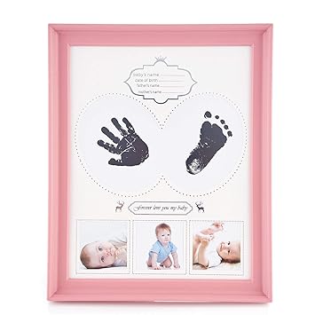 Amazon Com Newborn Baby Keepsake Frame Handprint Footprint Kit
