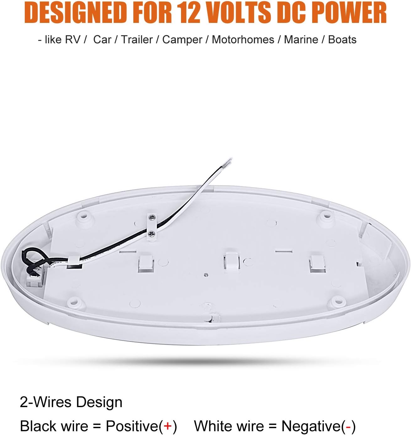 Facon 12V LED Motorhome Interior Lighting with Switch, 12Volts Oval Campervan Light, for Motorhome Campervan, Caravan, Boat - Image 5