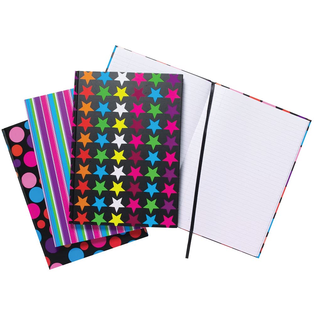 A4 Feint Ruled Casebound Notebook, Assorted, Pack of 5