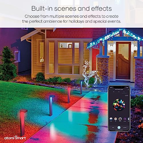 Atomi Smart WiFi LED Pathway Lights— 4Pack Starter Kit, 800 Lumens