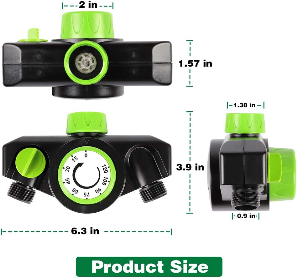 Kasonic Mechanical Watering Timer, 2 Ways Use, Durable High Impact Construction Timed, Watering Up to 120 Minutes, No Batteries Required, Oversized Dial, Easy Use: Home & Kitchen