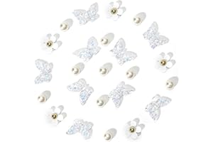 Ziigole Pink Butterfly Shoe Charms for Women, Flower Shoe Charm for Summer Clog Sandal, Pearl Shoe Decoration Charms Accessories, Party Favor, Ideal Gift