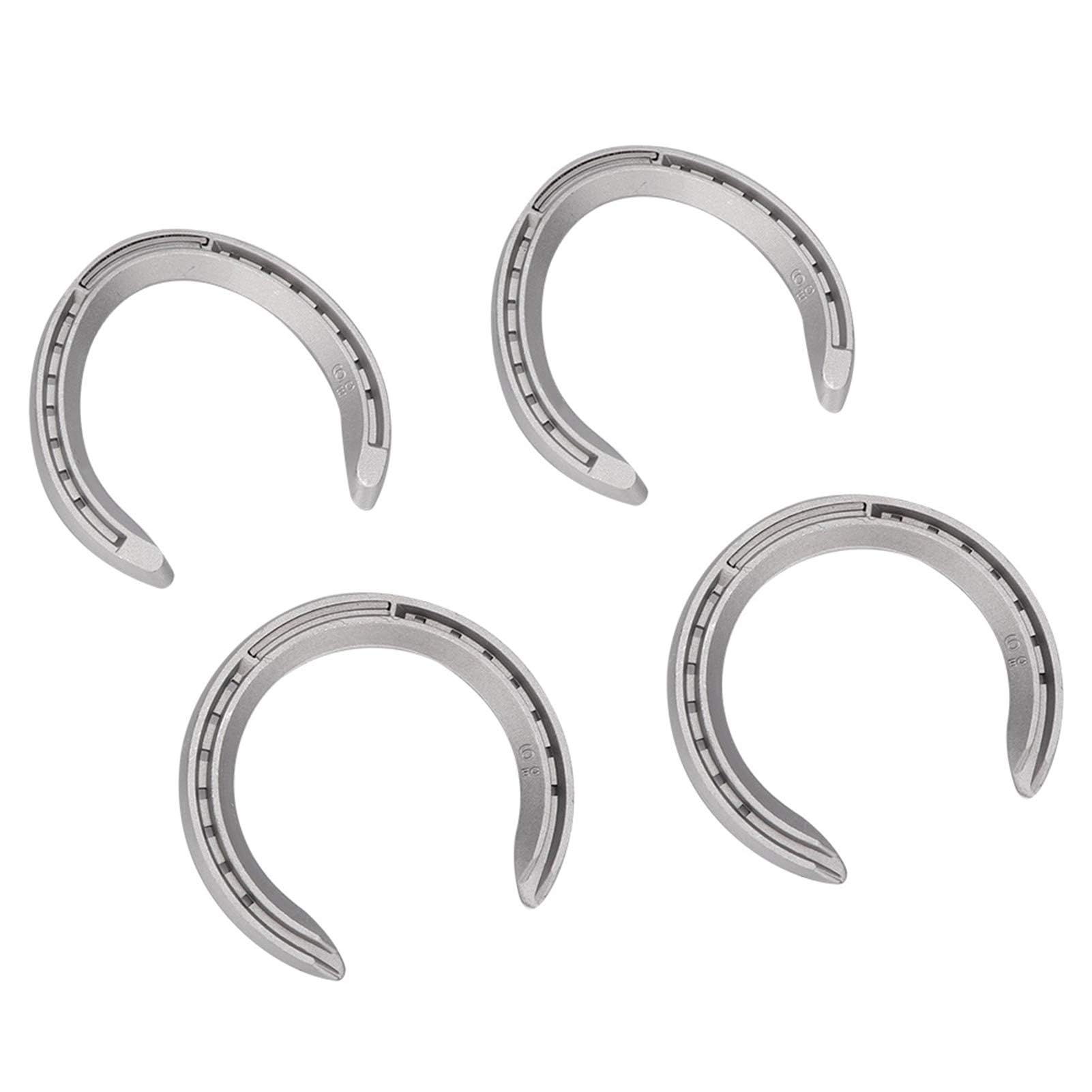 Zerodis 4Pcs Aluminium Alloy Horseshoe Kit, Wear Resistant Horseshoe Set Horseshoe Kit Horse Shoes Sets Sports Horseshoes for Horse Racing Equipment Accessories (Type 6)