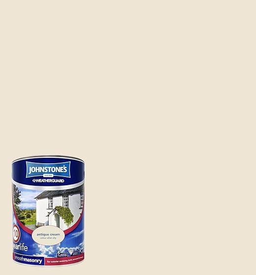 Johnstone's 307118 5 Litre Smooth Masonry Paint Antique Cream Amazon