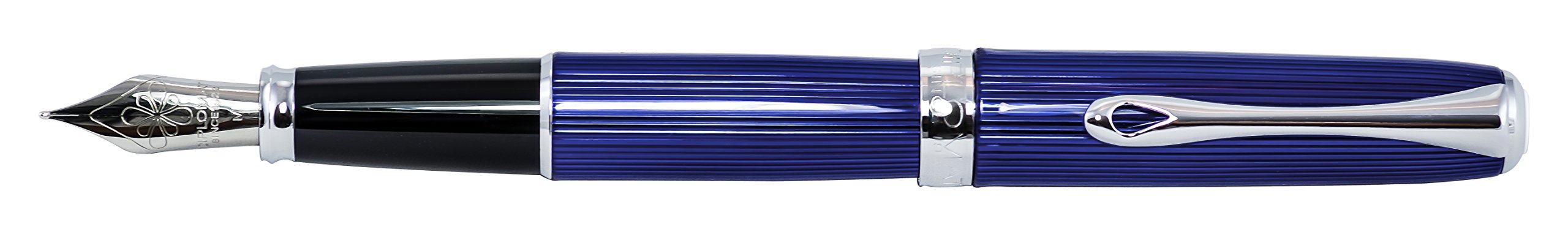 Diplomat Excellence A2 Fountain Pen with Steel Fine Nib - Skyline Blue/Chrome