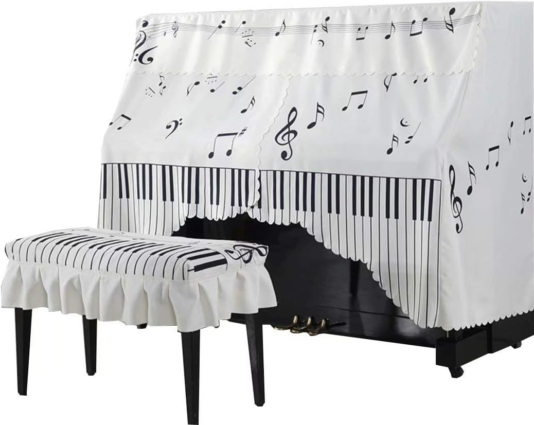 Amazon Co Jp ピアノカバー 直立型 アップライト 防塵カバー 保護カバー フルカバー おしゃれ 高級 ピアノ 間口148 155cm通用 厚手 かわいい 明るい 癒し系 音符 子供部屋 北欧 ヨーロッパ風 プリント フリル付き Himeno ホーム キッチン