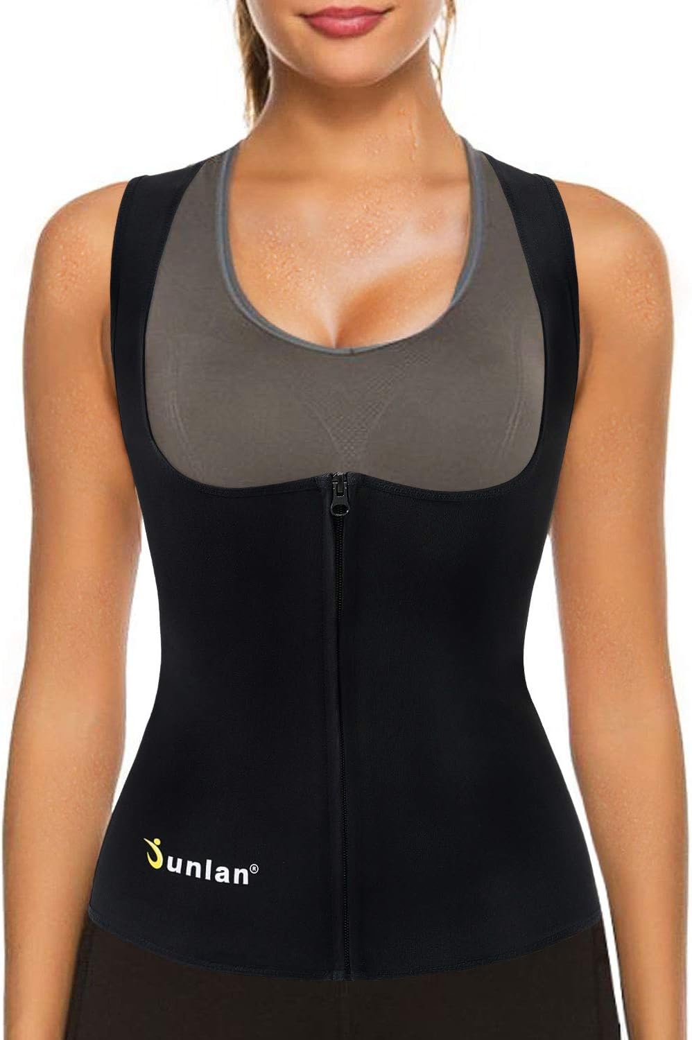 Junlan Sauna Suit for Women Waist Trainer Vest for Women Sweat Tank Top Shaper for Women with Zipper : Sports & Outdoors