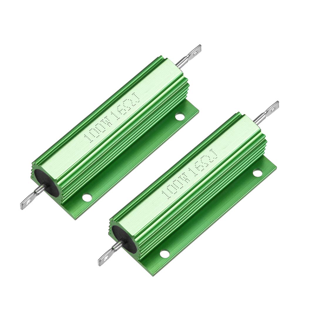 sourcingmap Aluminum Case Resistor 100W 16 Ohm Wirewound Green for LED Replacement Converter 100W 16RJ