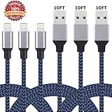 iPhone Charger, Lightning Cable Generic 3Pack 10ft Nylon Braided Extra Long Charger Cable Compatible with iPhone X 8 8Plus 7 7 Plus 6 6s 6 Plus 6s Plus 5 5s 6c iPad iPod