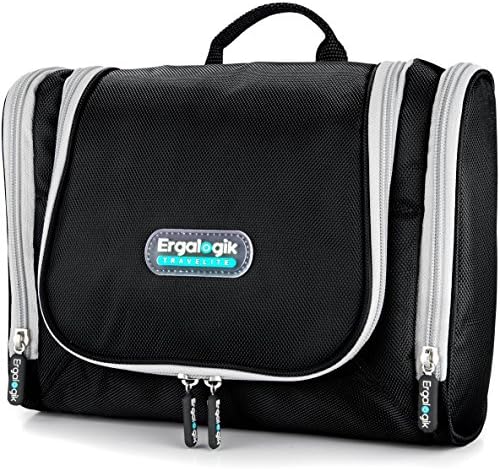 ErgaLogik TraveLite Premium Professional Travel Toiletry Bag (Black)