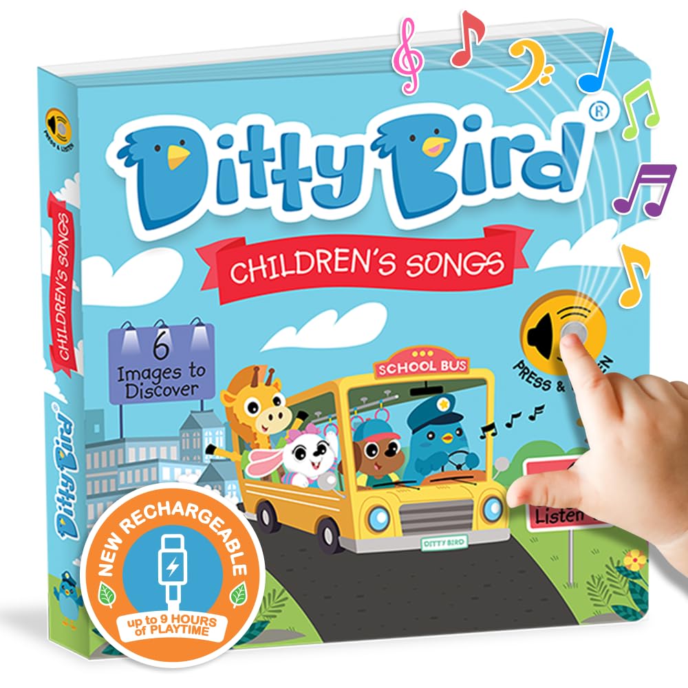 DITTY BIRD Baby Sound Toy: Children's Songs. Perfect Toys for 1 Year Old boy and 1 Year Old Girl Gifts. Educational Sound books for Toddlers 1-3. Award-Winning!
