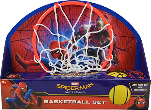 Marvel Ultimate Spiderman 13.5 X 10 Basketball Set Ball, Hoop, Net & Door Hanger