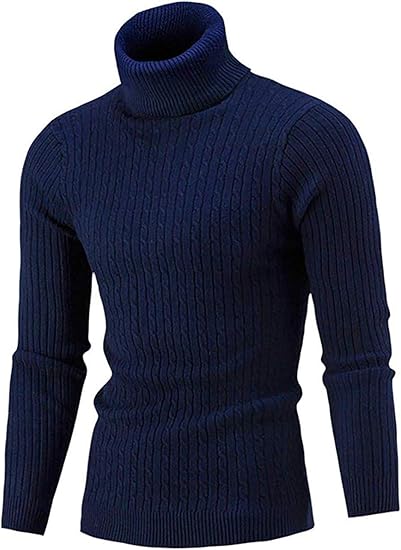 navy blue turtleneck mens outfit