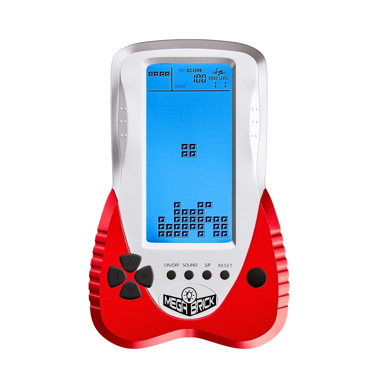 TAQY Blue backlit Block Game Console 3398 in 1 Retro Nostalgia Racing/Tank Battle/Snake Pocket Puzzle Game Console Handheld Portable Brick Toy Console Gifts for Teenagers/Children (Red)