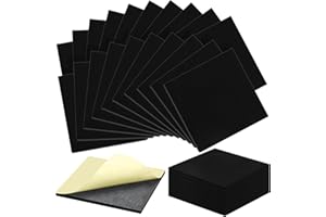 Sacubee 24 Pcs Black Adhesive Foam Padding Closed Cell Foam Sheet Self Stick Foam Mat Rubber Pad Self Stick Anti Slip Adhesive Anti Vibration Foam Pads(4 x 4 x 1/2 Inch)