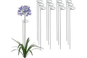 Thealyn 24 Inch 12 Packs Plant Support Stakes,Garden Single stemmed Plant Support Hoops, Plant Prop, for Flowers,Orchid, Tomatoes Peony Lily Rose (24 inch)