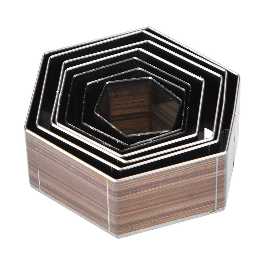 7Pcs Leather Hole Punch Kit 20-50mm Polygon Shape Style One Hole Hollow Punch Set for DIY Leather Craft, Hex Shaped