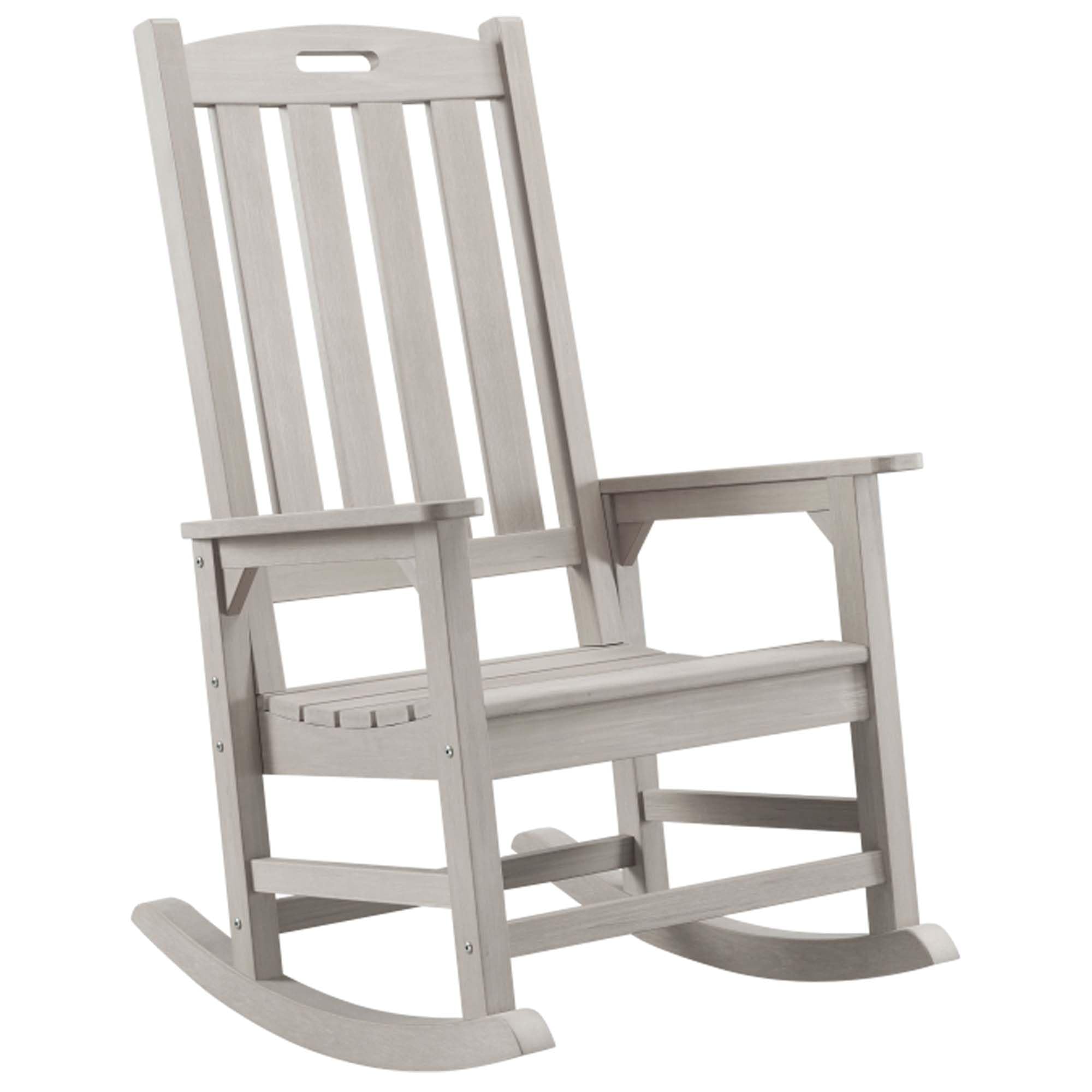 Photo 1 of ***the photo and description is only to the reference**Psilvam Oversized Outdoor Rocking Chair, with 21" Wide Seat and 32" Tall Backrest, Pre-Assembled with Most Components for Effortless Installation (Gray)