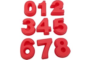 GOLDBAKING Small 9 pieces Silicone Number Cake Molds Jelly Chocolate Moulds Candy Muffin Tray (4 inch)