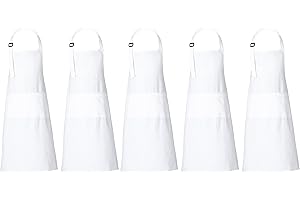 RAJRANG 100% Cotton Cooking Apron with 3 Pockets Kitchen Chef BBQ Adjustable Bib Aprons for Women Men