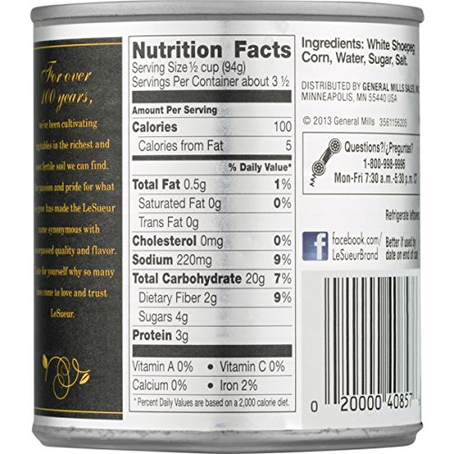 Le Sueur Tender White Shoepeg Whole Kernel Corn, 11 Ounce (Pack of 12)