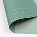 Placemats,Famibay Heat Insulation PVC Placemat Stain-resistant Crossweave Woven Table Mats for Kitchen Set of 4 (4, Vertical Striped Turquoise)