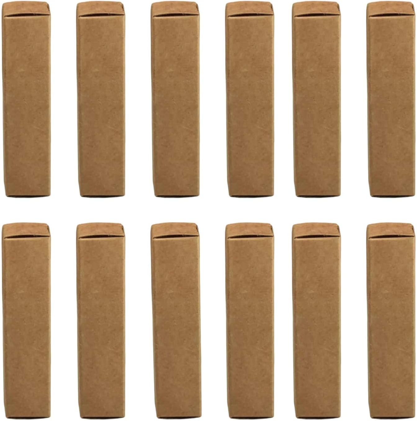 Healthcom 100 Pcs Kraft Paper Gift Box DIY Lipstick Pack Box Reusable Small Gift Favor Packaging Box Case Essential Oil Wrapping Box Holder Storage Box Cosmetic Makeup Container Tube,2.5x2.5x8.5cm