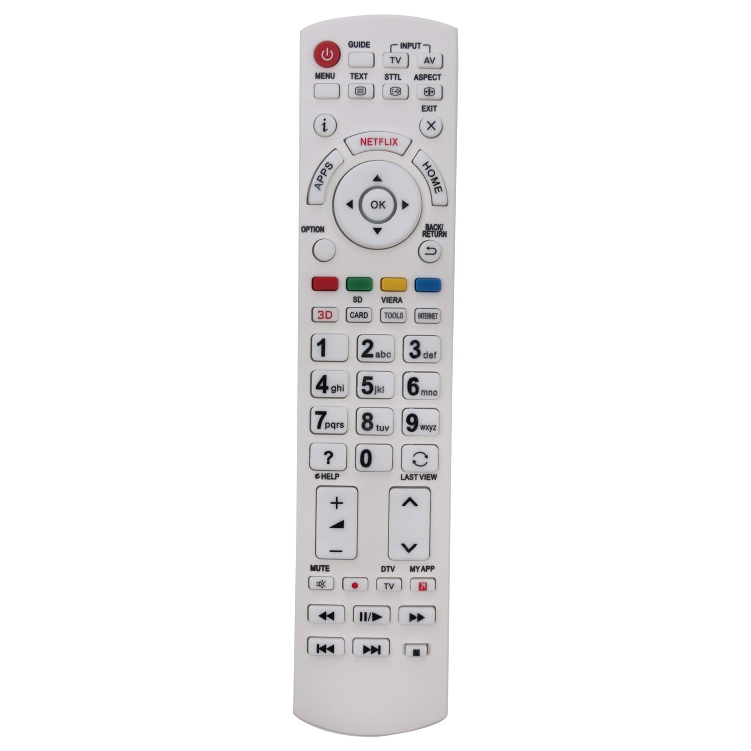 VINABTY N2QAYB000842 N2QAYB001009 Remote Control Replacement fit for Panasonic TX-55AS802B TX-60AS802B TX-L32E6B TX-L32EW6B TXL42DT60E TX-L42DT60E TXL42DT60Y Replaces N2QAYB000829 N2QAYB000830