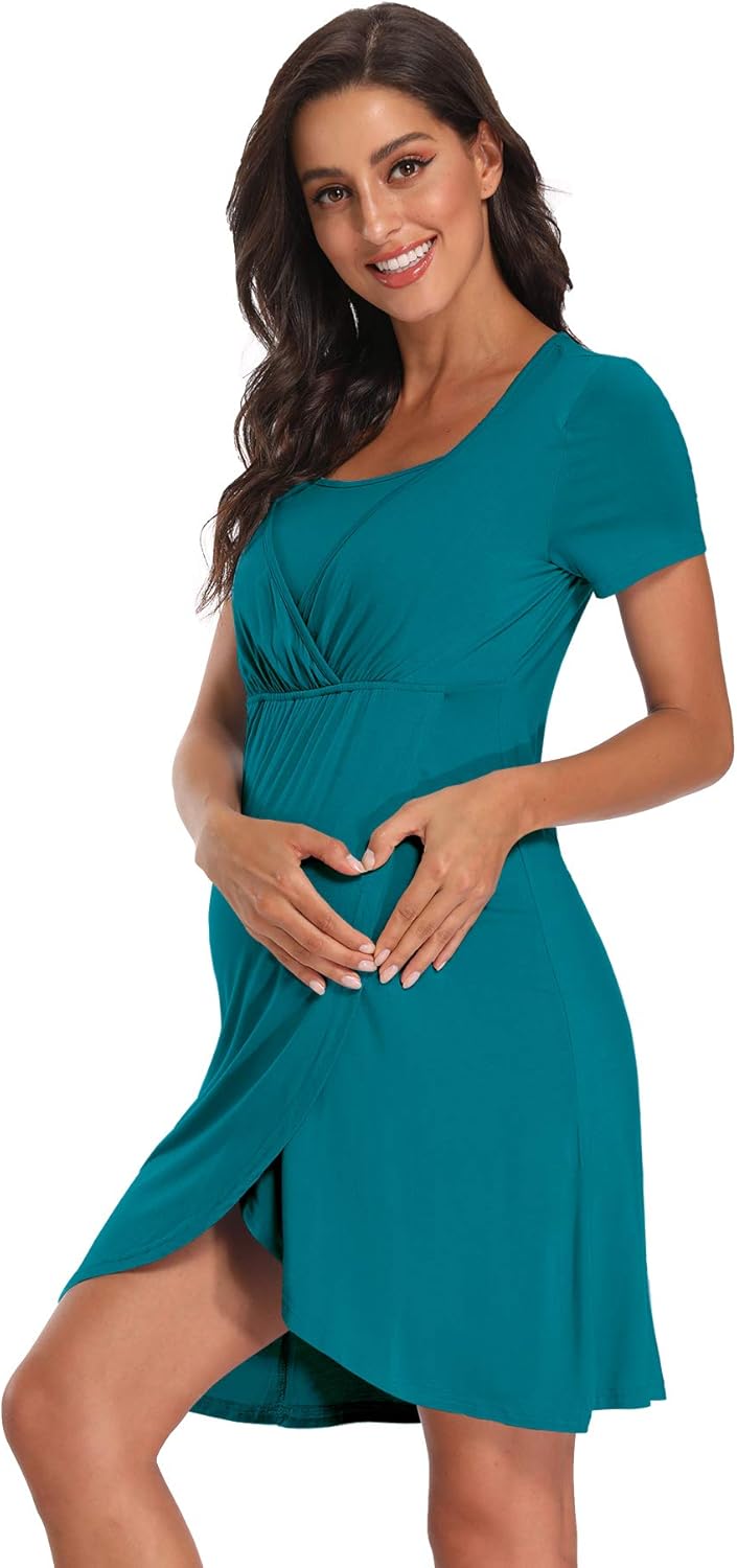 POSHGLAM Women's 3 in 1 Labor/Delivery/Nursing Nightgown Maternity Hospital Gown Breastfeeding Sleepwear at  Women’s Clothing store