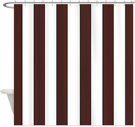 Amazon Com Cafepress Dark Brown And White Stripes Shower Curtain