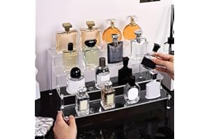 2-Tier Clear Acrylic Display Risers, Multifunctional Perfume Organizer & Cupcake Stand, Large Shelf for Figures, Desserts & D