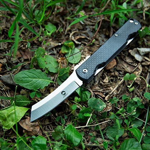 NEWOOTZ Handmade Japanese Razor Folding Pocket Knife with Clip and