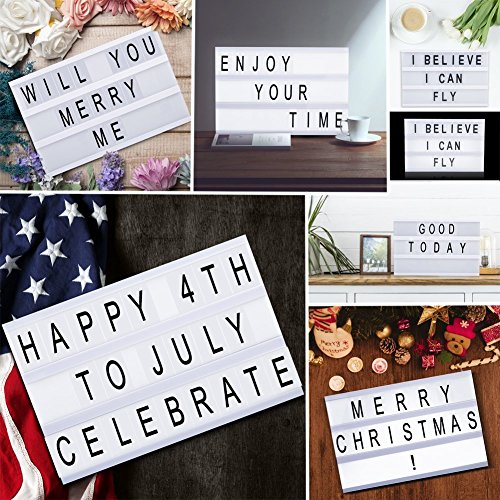 Light up Box Sign with Letters A4 Size DIY Decorative Cinema Symbols