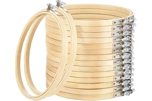 Faylapa Embroidery Hoops Set 3inch Adjustable Bamboo Circle Cross Stitch Hoop Round Ring,for Embroidery,Cross Stitch (3In 16Pcs)