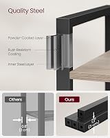 VASAGLE 4-Tier Bookshelf 30 x 66 x 120 cm Industrial Heather Greige view 4