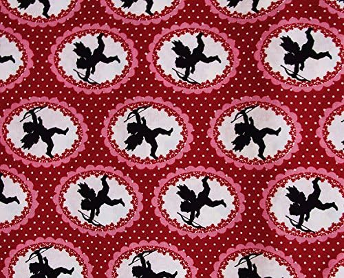 4 FAT QUARTER ~ CUPID VALENTINE 100% COTTON FABRIC ~ VALENTINE