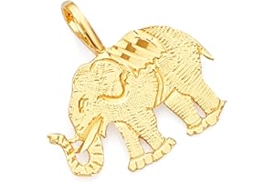 GoldenMine Fine Jewelry Collection 14k Yellow Gold Elephant Pendant