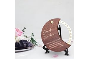 BSHYT Ramadan Mubarak Advent Calendar Wooden Countdown Calendars Days 30 Days Home Decor,New DIY Eid Decorations/Ramadan Decorations for Home,Ramadan Ornament Kids Gift (Gold)