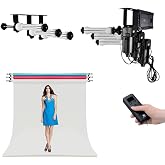 Fotoconic 3 Roller Motorized Electric Wall Ceiling Mount Background Support System with Remote