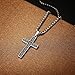 2ndLink Classic Black Mens Titanium Cross Necklace Pendant,22.5 Rolo Curb Chain by 2ndLink