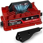 LHIBYOLO 48V Golf Carts Battery Charger for 15 AMP EZGO RXV & TXT, 4-6 Hours Full Charger, Club Car Charger 48 Volt,with 2008-Present EZGO RXV & 2014-Present TXT